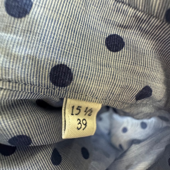 Stenstroms Sweden Stylish Blue Polka Dot Button Down Shirt 15.5 Medium - Picture 9 of 12